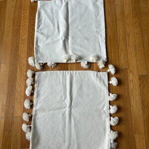 H&M Cream with Tassels Pillow Covers TWO (2) New